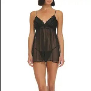 Elegant Black Lace Babydoll Lingerie
